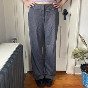Vintage 90s y2k low rise wide leg flare grey trouser pants